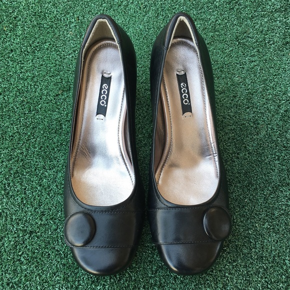 Ecco Shoes Ecco Hanna Button Pump Heel Leather Black 37 Poshmark